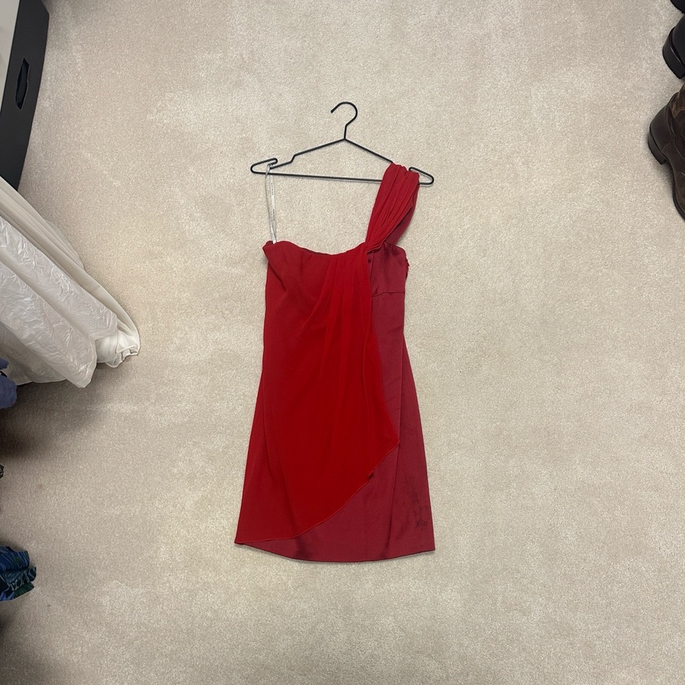 Karen Millen Vibrant Red One-Shoulder Dress